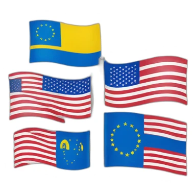 Ukraine and USA flags sticker