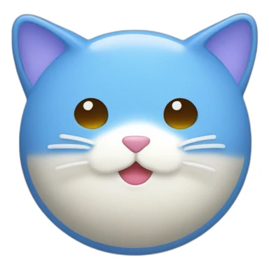 blue rice cake mochi cat sticker
