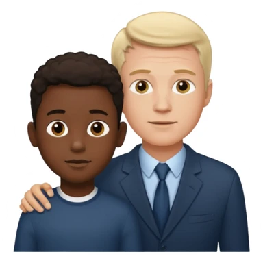 Tall white guy with dwarf black kid sticker
