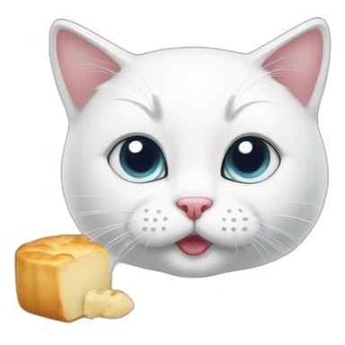 white kitty is hungry sticker