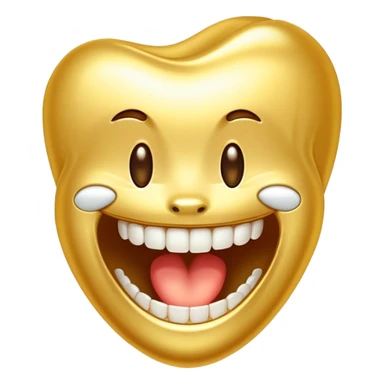 Golden tooth smiling sticker