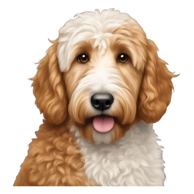 Red golden doodle and a white golden doodle  sticker