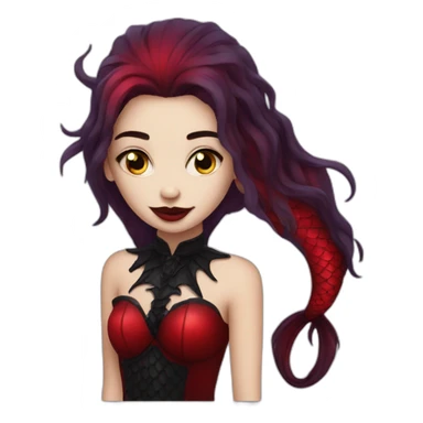 red goth mermaid sticker