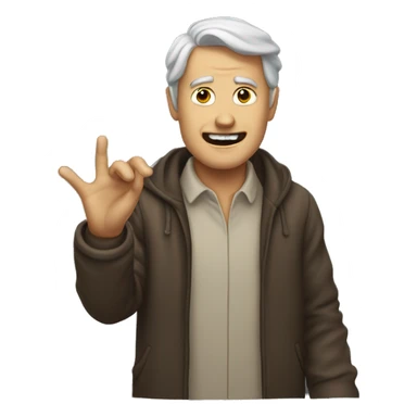 man waving hell sticker