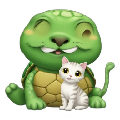 Turtle love cat sticker