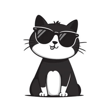 cat wearing oversized sunglasses making a goofy face sticker