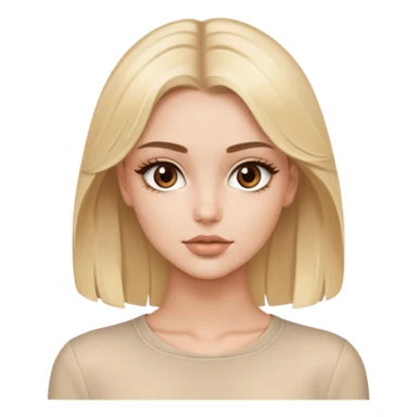 Luxury aesthetic blonde model with brown eyes, beige outfit sticker
