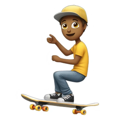 chat en train faire du skateboard sticker