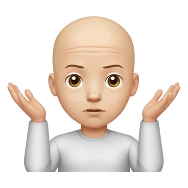 bald boy shrugging sticker