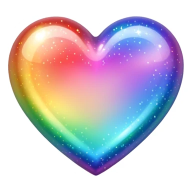 heart with a rainbow sparkle sticker