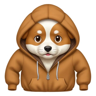 Dog wearing a hoodie sticker