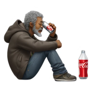 homeless Man drinking diet coke sticker