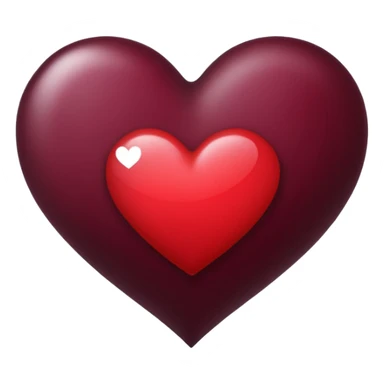 Genera un emoji de un corazón blanco con color vino tinto , sencillo y lindo  sticker