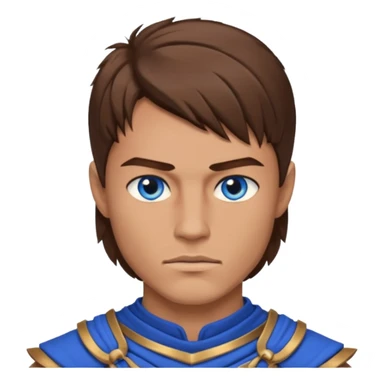 Brown warrior hair cut with blue eyes male sticker