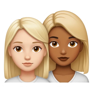 Two girls turning into one person ￼￼ sticker