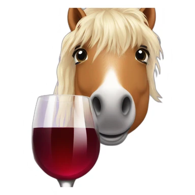 shetland pony drinking wine sticker