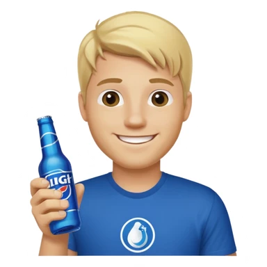 blonde guy holding bud light sticker