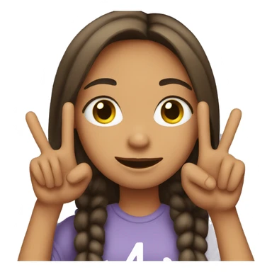 Girl holding up peace signs sticker