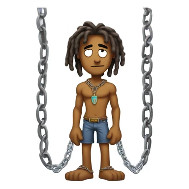 scooby doo with dreads and chains sticker