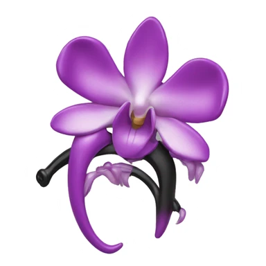 hair claw/clip with orchid ( accessory)  sticker