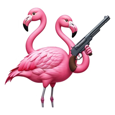 Flamingo with a gun sticker