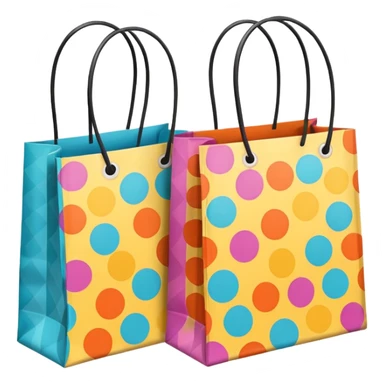 2 aesthetic shopping bag with pattern sticker