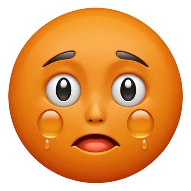 Orange with crying face sticker