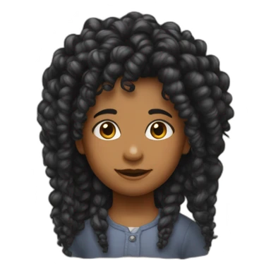 Enfant noire cheveux crépus frisés tressée avec des grosse lèvre sticker