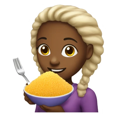 girl eating couscous sticker