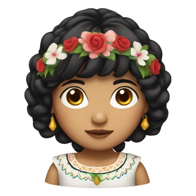 mexican female wit black hair and traditional blouse sticker