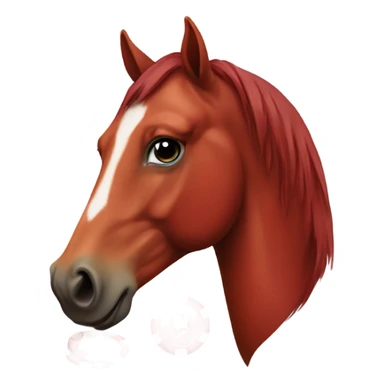 Red horse head with poker chip  sticker