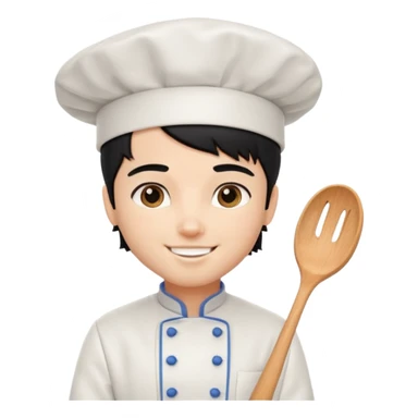 a pretty male bratz chef, black hair. fair sticker