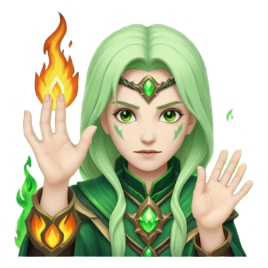 green fire warlock hand world of warcraft sticker
