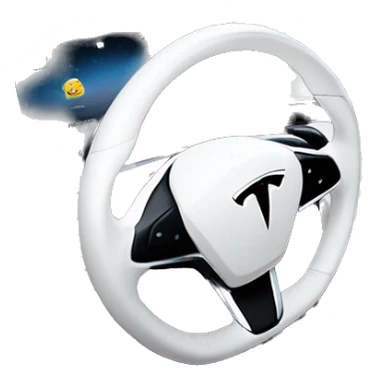 White stearing wheel Tesla model 3 interior view sticker