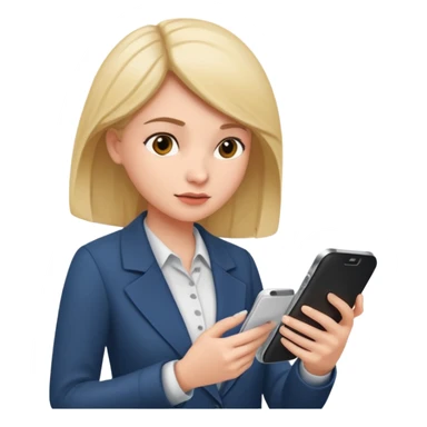 same woman but leaving documents and using the phone sticker