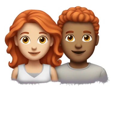 Red haired couple sticker