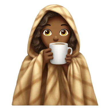girl inside a blanket drinking coffee eyes closed sticker