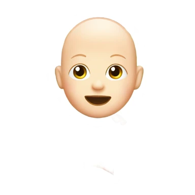 bald baby in a salad with multicolour hair sticker