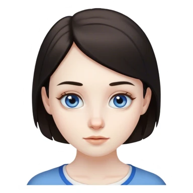 beautiful pale brunette girl with brown eyes and pale man short black hair tiny beard blue eyes sticker