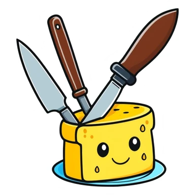 Sponge holding knife  sticker