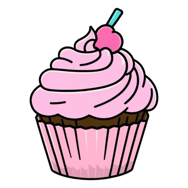 cupcake with pink icing sticker