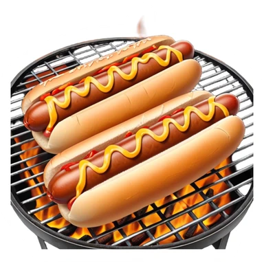 bbq hot dogs on grill sticker