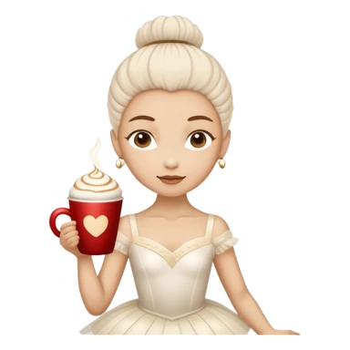 Bailarina de ballet con cabeza de un café capuchino sticker