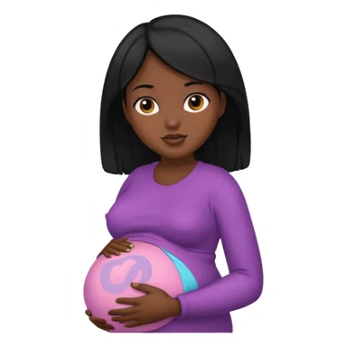 embarazada morena con cabello negro sticker