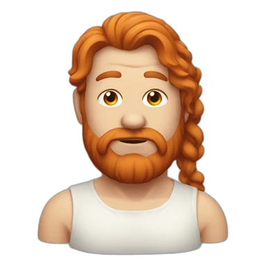 long red hair fat man squinting eyes sticker