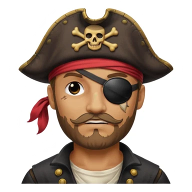 pirate with black eyepatch covering one eyeü sticker