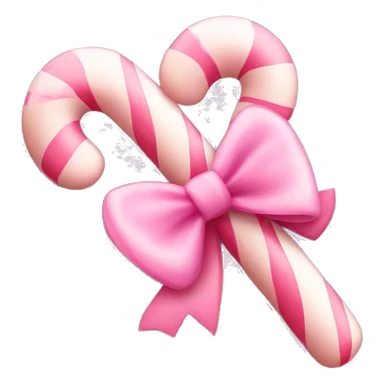 A light pink candy cane, with pink bowknot on it sticker