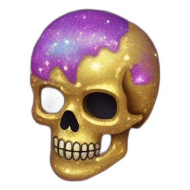 galaxy glitter skull sticker