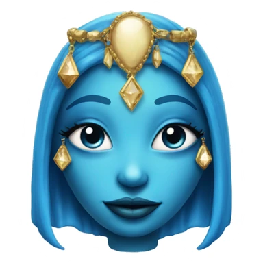 female blue alien baddie with jewelry sticker