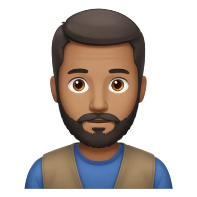 give my dad a grandpa look but beard mixed with grey and black , very low hair on head brown in complexion, casual clothes sticker